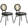 thumbnail image 1 of EastVita Set of 2 Modern Dining Chairs,Thick Upholstered Kitchen Dining Room Chairs with Metal Legs,Space Saving,Black (2-Pack), 1 of 8