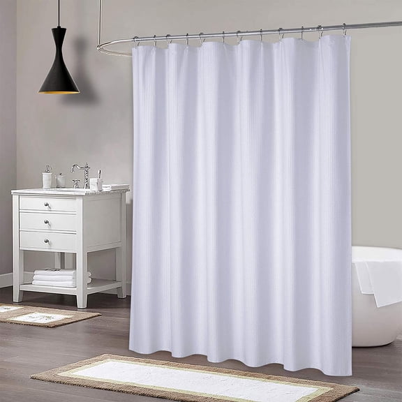 EastVita Shower Curtain Water Repellent Soft Microfiber Fabric Shower Curtain Or Liner For Bathroom Decorative Embossed Pattern Grey 72X72 Inches