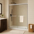 thumbnail image 1 of EastVita Shower Door Double Sliding 60inch W 72inch H Semi Frameless Sliding Glass Shower Door with 8mm Clear SGCC Tempered Glass Brushed Nickel Bypass Shower Enclosure, 1 of 8