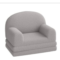 EastVita Sofa Chair, 2-in-1 Convertible Toddler Couch Lounge, Comfy Fold Out Teddy Fleece Fabric Children's Sofa Bed for Playroom, Bedroom