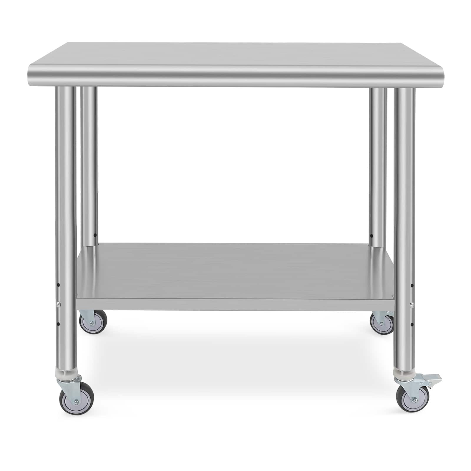 EastVita Stainless Steel Prep Table 36 x 24 Inch NSF Heavy Duty Commercial Kitchen Table with 4 Wheels and Undershelf Outdoor Cooking Table Dining Room Garage Laundry Room