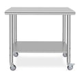 thumbnail image 1 of EastVita Stainless Steel Prep Table 36 x 24 Inch NSF Heavy Duty Commercial Kitchen Table with 4 Wheels and Undershelf Outdoor Cooking Table Dining Room Garage Laundry Room, 1 of 7
