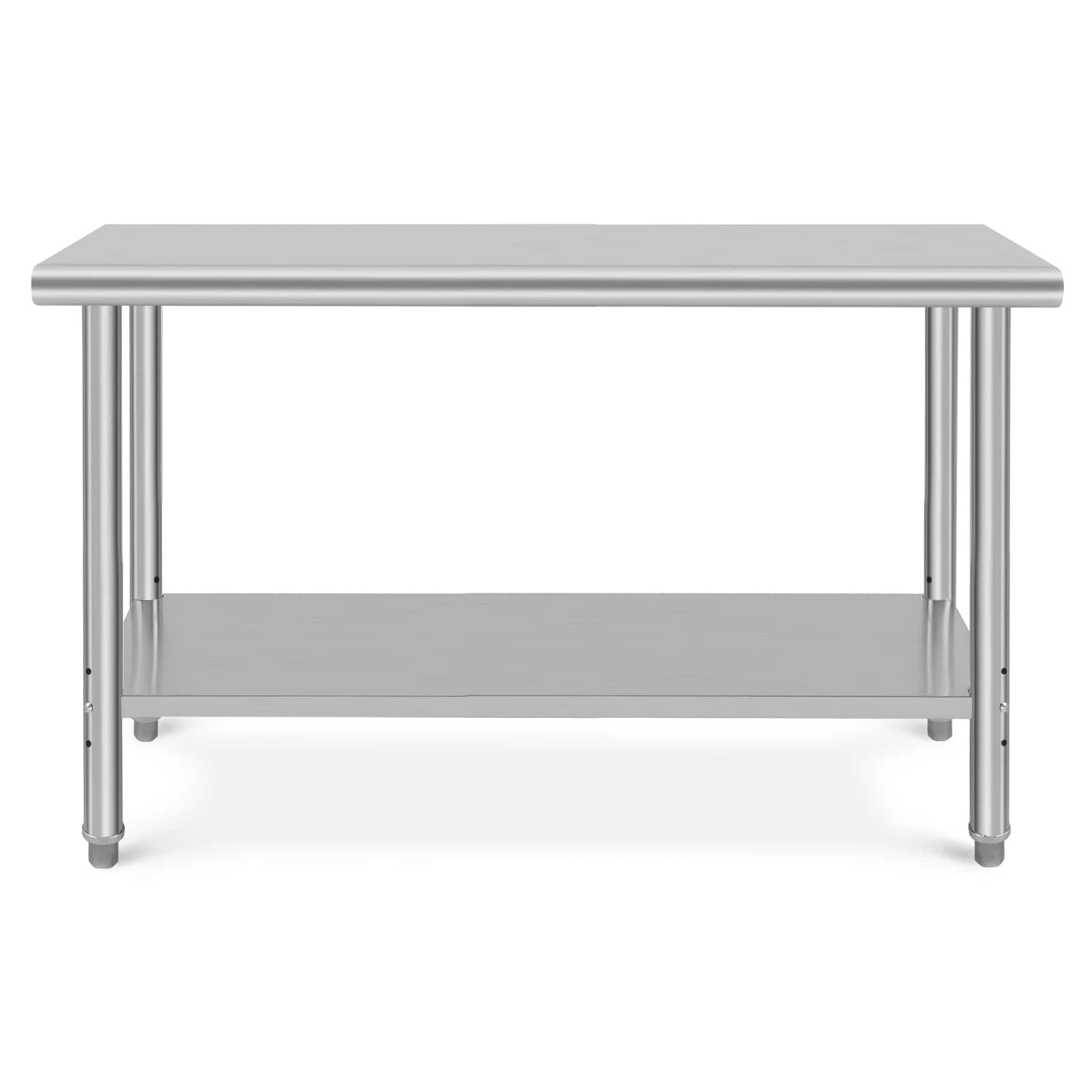 EastVita Stainless Steel Prep Table 60 x 24 Inch NSF Heavy Duty Commercial Kitchen Table with Undershelf Outdoor Cooking Table Dining Room Garage Laundry Room