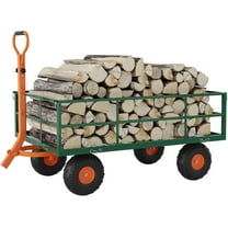 EastVita Steel Garden Cart with 10" Wheels, 900 lbs Capacity Utility Wagon Cart with Removable Sides & 180° Rotating Handle for Garden, Lawn, Farm, Warehouse