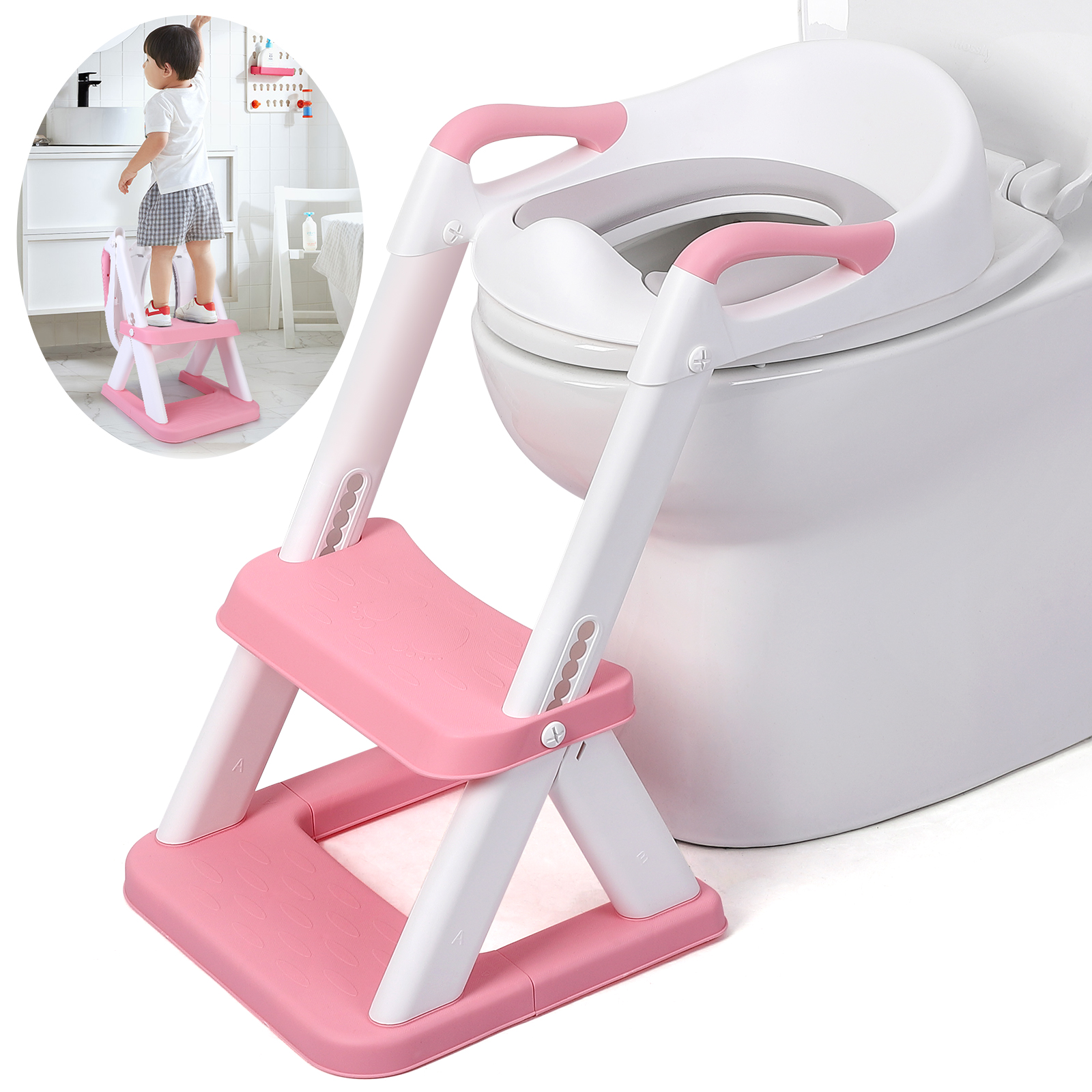 EastVita Toddler Potty Training Seat with Ladder, Upgraded Design