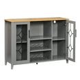 thumbnail image 1 of EastVita Wine Bar Cabinet with LED Light,Home Coffee Cabinet with Wine & Glass Rack,Kitchen Buffet Sideboard with Storage,Liquor Cabinet,Gray, 1 of 8