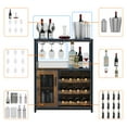 thumbnail image 1 of EastVita Wine Bar Storage Cabinet,Industrial Wine Rack,Bar Buffet Cabinet with Storage for Living Room,Liquor Collection,Rustic Brown, 1 of 5