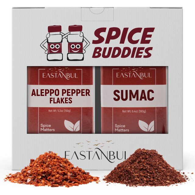 Eastanbul Aleppo Pepper Flakes 5.3oz + Ground Sumac 6.4oz, Spice