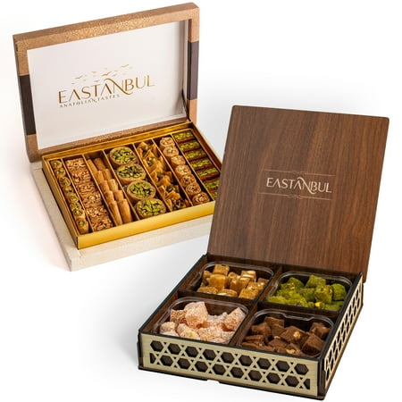 Eastanbul Baklava Turkish Delight with Nuts Gift Set,Baklava Gift Box,1.1lb