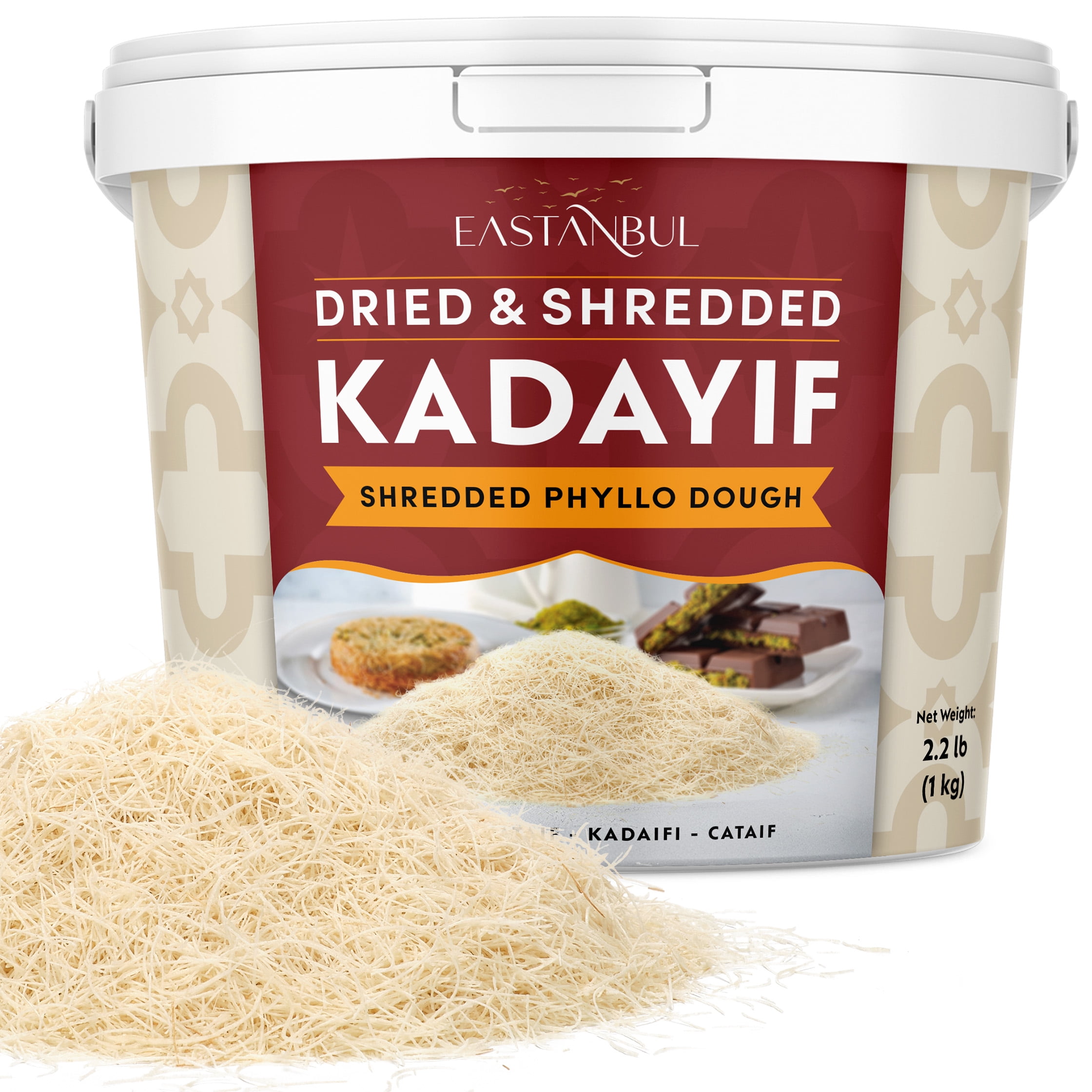 Eastanbul Bulk Kataifi Shredded Fillo Dough, Dried Kadayif, Katafi
