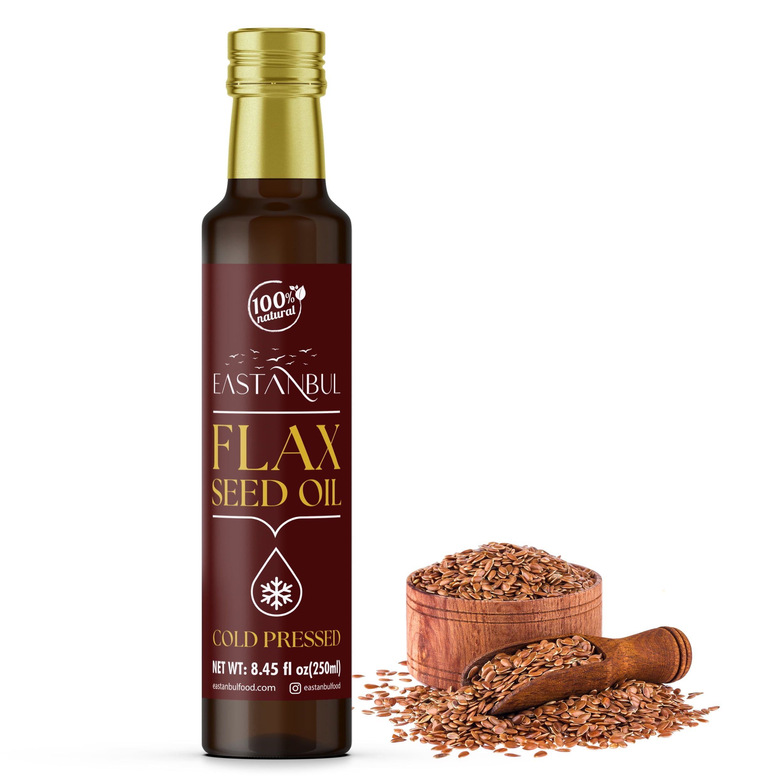 Eastanbul Cold Pressed Flax Seed Oil,Premium Flaxseed Oil Liquid 8.45 Fl Oz