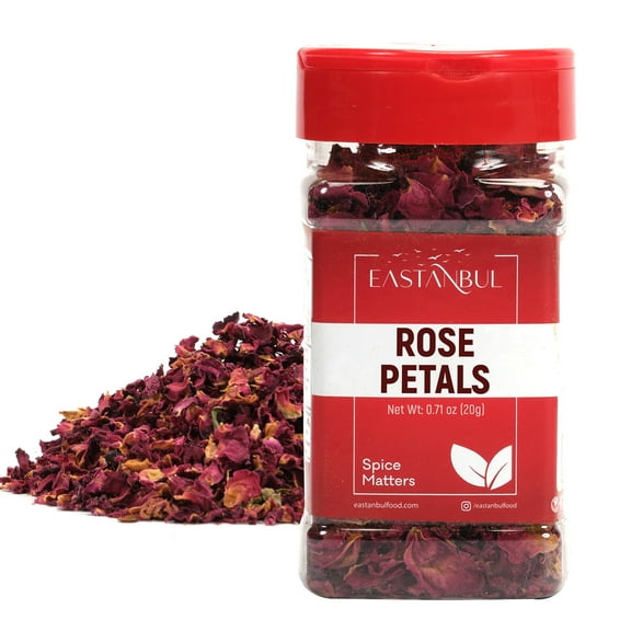 Eastanbul Dried Rose Petals, Premium Edible Rose Petals, Vegan, 0.71oz