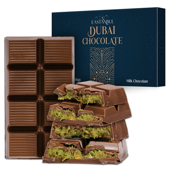 Eastanbul Premium Dubai Chocolate Bar Pistachio, Viral Candy, Knafeh, 7oz
