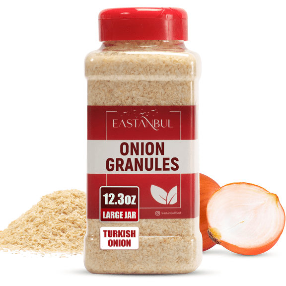 Eastanbul Granulated Onion, 12.3oz, Minced White Onion, Cebolla Granulada en Polvo
