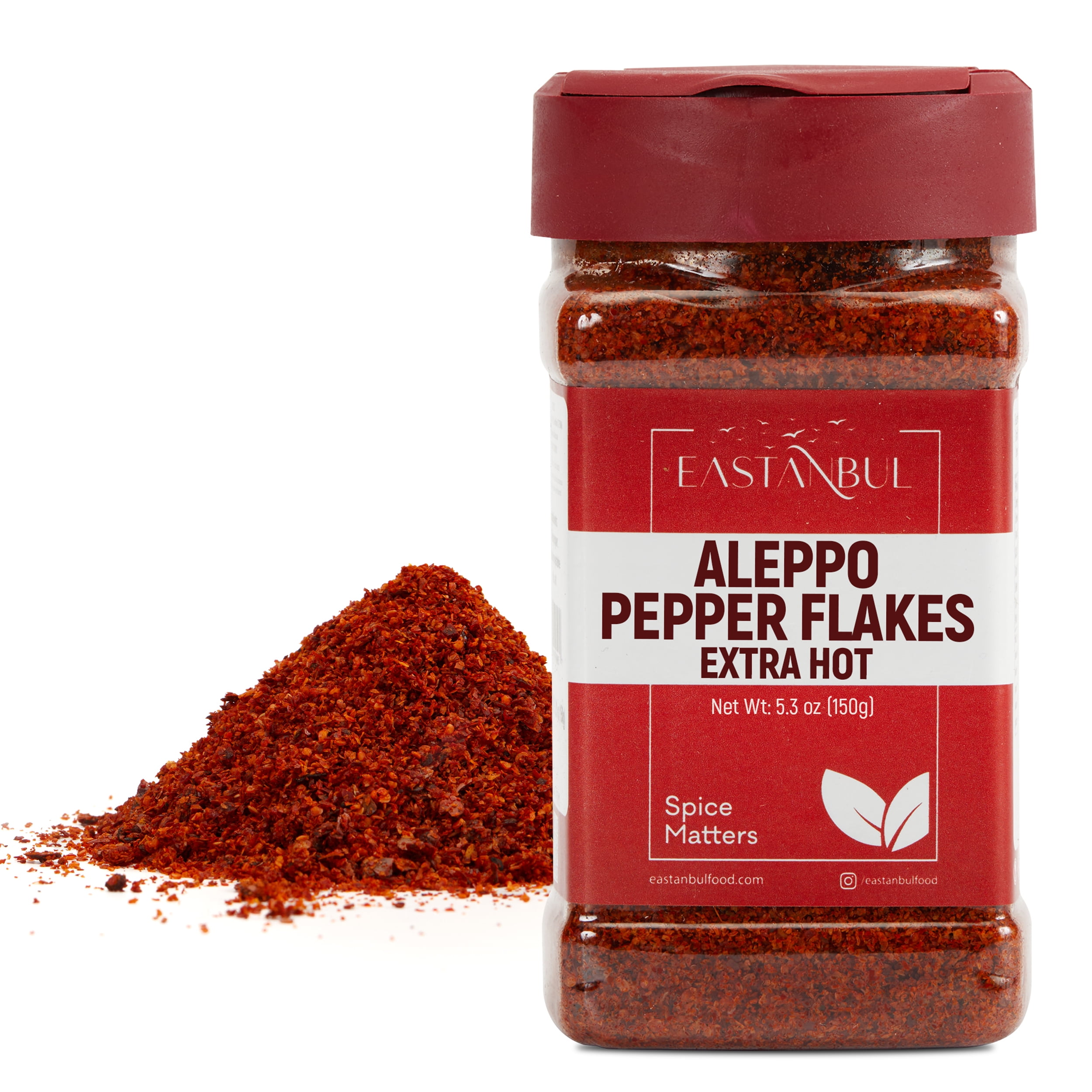 Eastanbul Hot Aleppo Pepper Flakes, Pul Biber, Crushed Red Pepper 5.3oz ...