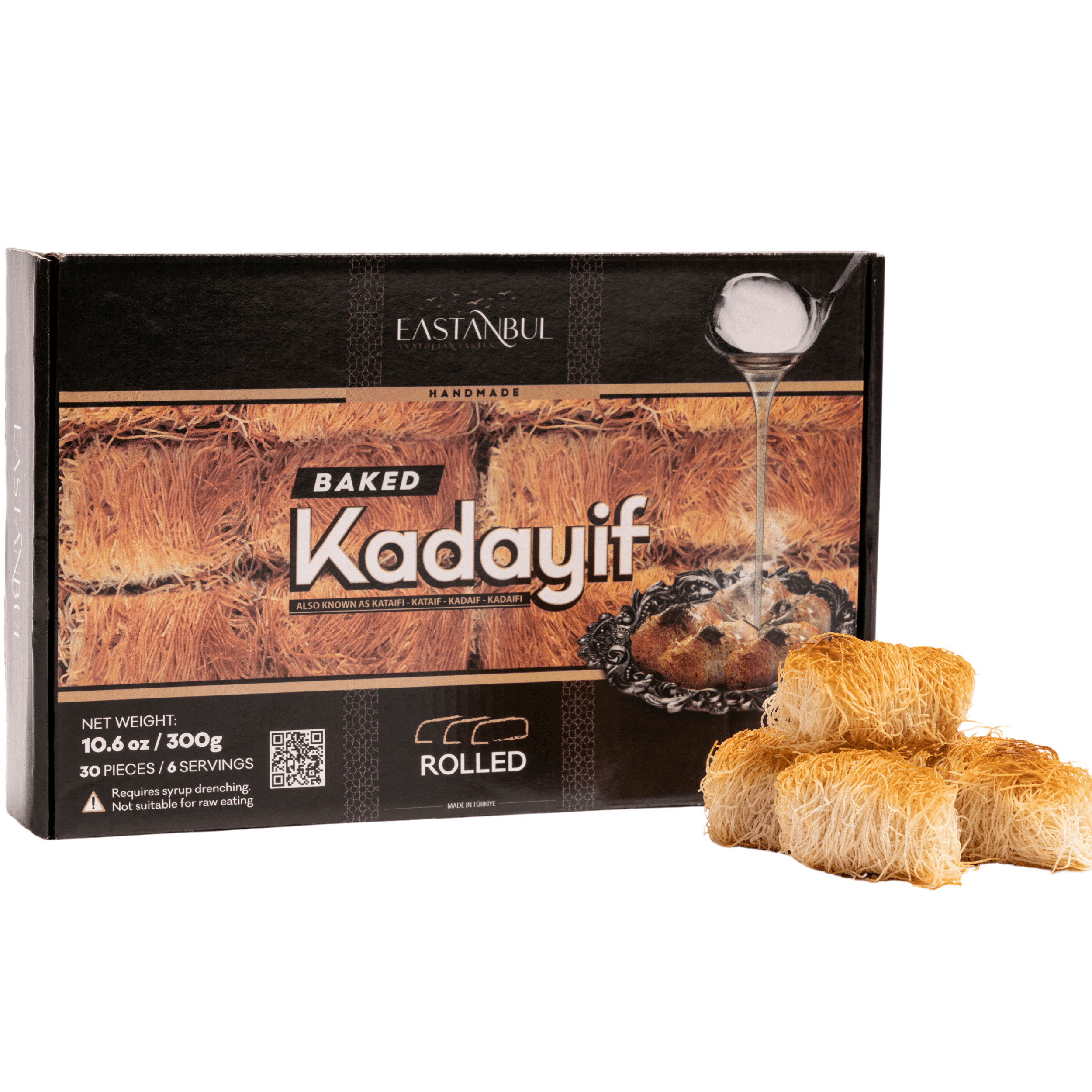 Eastanbul Kataifi Rolls Kataifi Shredded Fillo Dough, Twisted Kadayif Pastry Dough, Kataifi