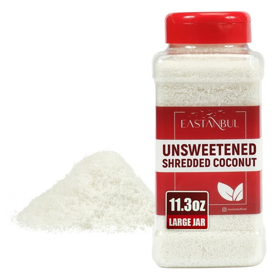 Eastanbul Shredded Coconut,Unsweetened Coconut Flakes,Natural Shreds,11.3oz