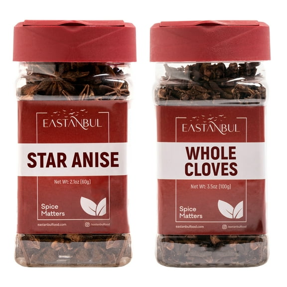 Eastanbul Anise Star 2.1oz and Cloves Whole 3.5oz, Spice Buddies