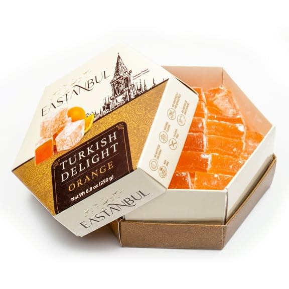 Eastanbul Turkish Delight,Turkish Delight Candy w/Orange Flavor,Lokum,8.8oz