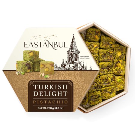 Eastanbul Turkish Delight Pistachio, Turkish Delights Candy, Lokum, 8.8oz