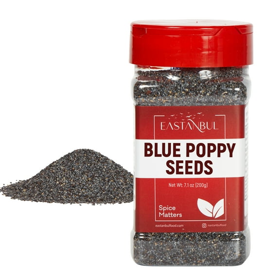 Eastanbul Whole Blue Poppy Seeds, Blue Poppy Seasoning Spice, 7.1 oz