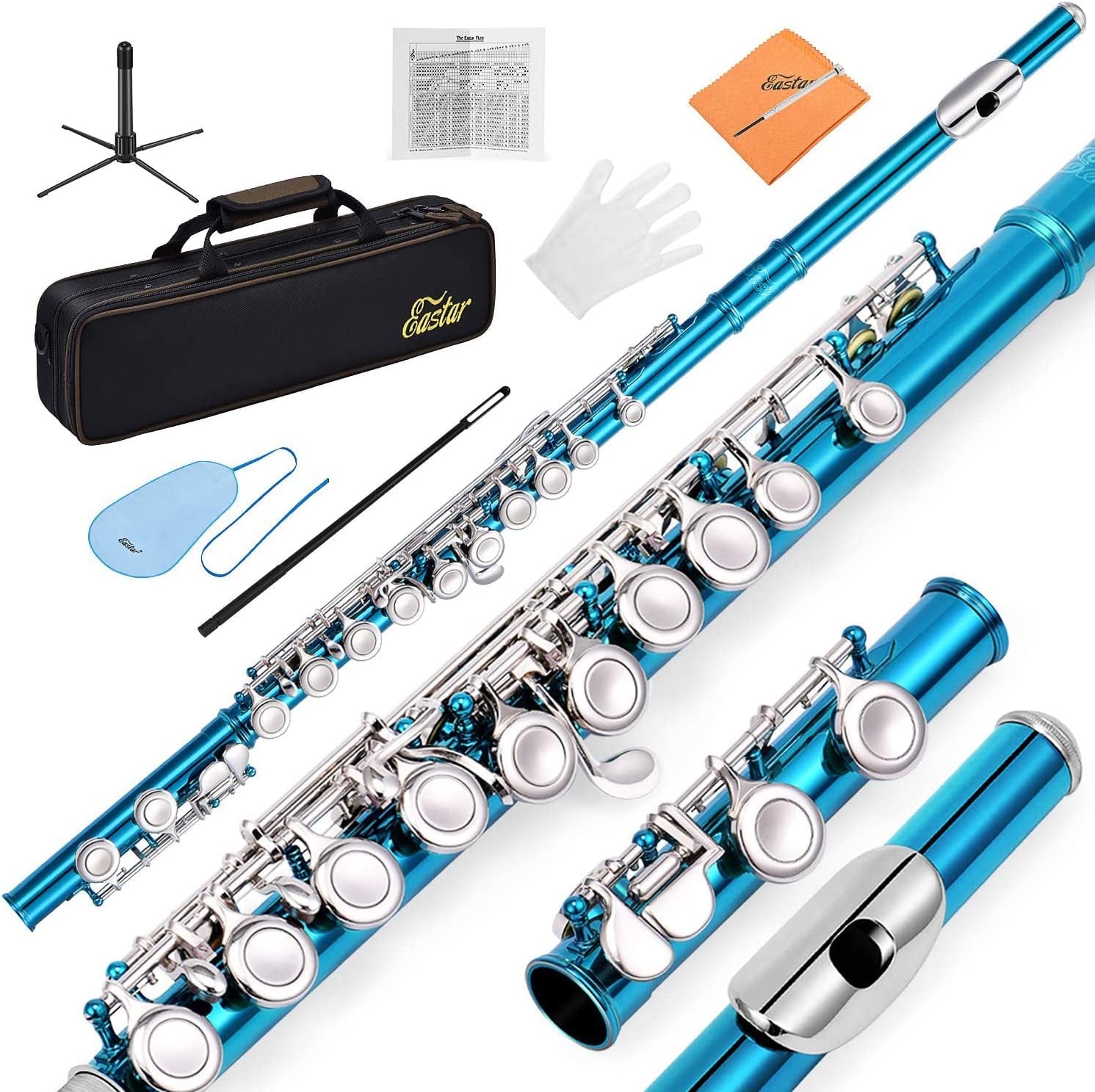 管楽器・吹奏楽器 Eastar Flute Covered Key 16 Holes Amazon.com: Eastar Open Hole 16 Keys Flute for Beginner Kids