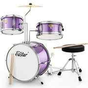 Eastar Drum Set 14 3 Piece Starter Drums Kit ,Music Enlightenment Toys, Metallic Purple