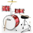 thumbnail image 1 of Eastar Drum Set for Kids 14 inch 3-Piece Drums Kit Child Beginners Jazz Musical Instrument, Throne, Cymbal, Pedal, Drumsticks, Red, 1 of 9