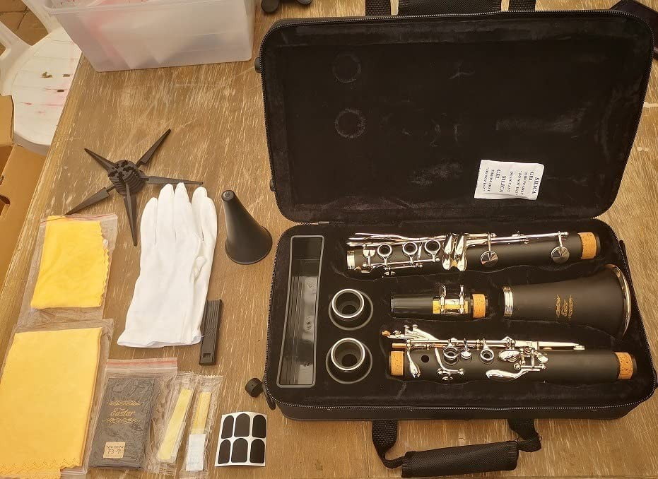 Eastar ECL-300 B Flat Clarinet Ebonite Nickel-plated With Case 2 Barrels 3 Reeds