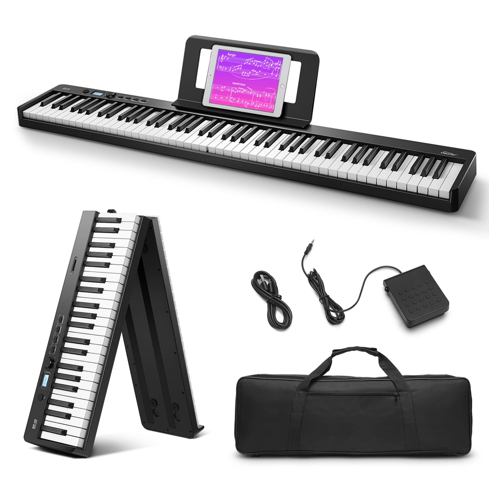 Eastar EP-10 Compact Beginner Digital Piano, 88 Key, Semi