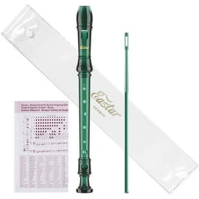 Eastar ERS-1GG German Soprano Recorder 8 Hole C Key 3 Piece Instrument Dark Green