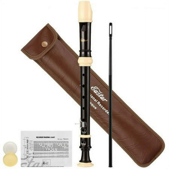 Eastar Soprano Recorder Instrument Baroque Recorder C Recorder Kids Professional Musical Recorders 3 Piece ABS Brown ERS-21BN