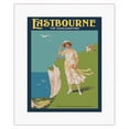 thumbnail image 1 of Eastbourne - The Exhilarating Seaside Resort in East Sussex, England - Vintage Travel Poster c.1920 - Fine Art Rolled Canvas Print (Unframed) 11in x 14in, 1 of 3