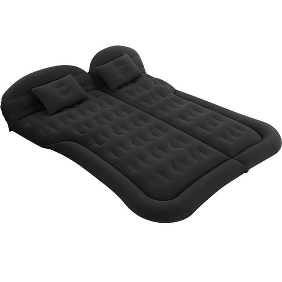 Eastbuy Inflatable Car Air Mattress, SUV Travel Camping Bed with 6 Air Chambers, Waterproof Flocking Fabric, Black