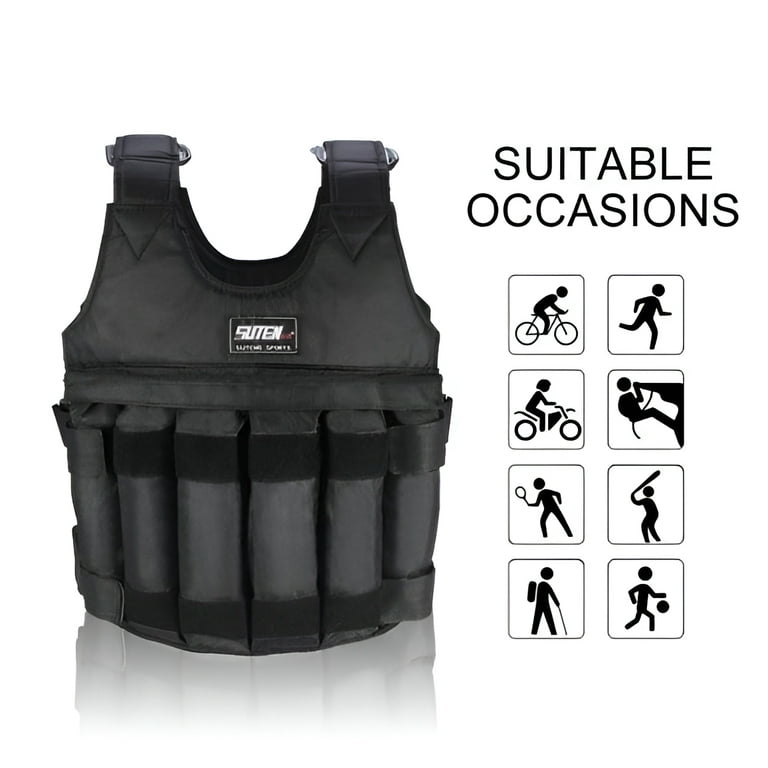 Eastbuy Men s Adjustable Weighted Vest 20lbs 30lbs 40lbs 50lbs 100lbs Max Load 110lbs Oxford Fabric Workout Equipment Walmart