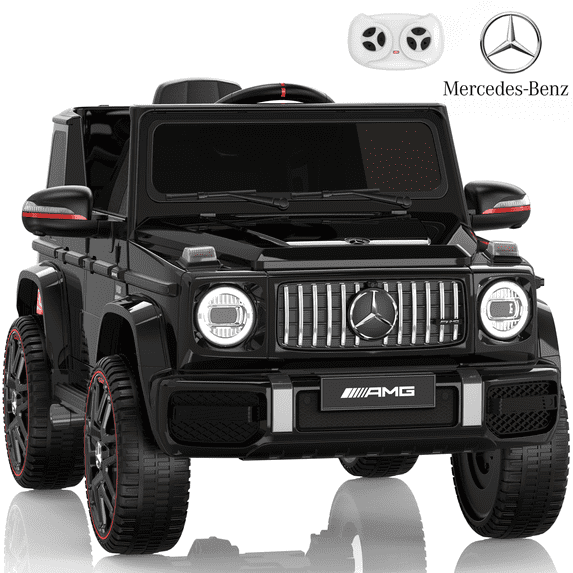 East doll 12V Power Ride on Toys for Toddlers, Kid Electric Car, G63 G Wagon Licensed Mercedes-Benz with Remote Controls, Aged 3-5Y,Black
