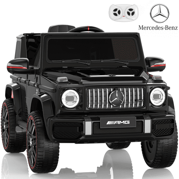 East doll 12V Power Ride on Toys for Toddlers, Kid Electric Car, G63 G Wagon Licensed Mercedes-Benz with Remote Controls, Aged 3-5Y,Black