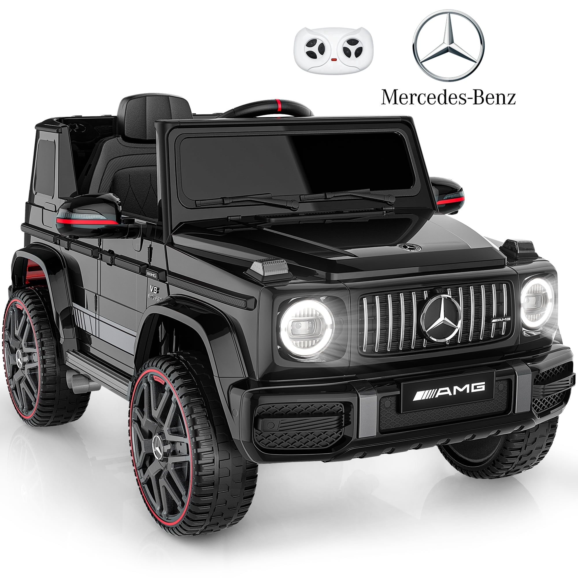 East Doll 12V Kids Ride on Toys, Electric Car for Toddler, Mercedes-Benz Licensed G63 G Wagon Ride on Car for Toddler, Kids Power Ride ons with Remote Control, Bluetooth, LED Lights, Black