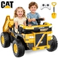 thumbnail image 1 of East doll 24V Powered Ride on Dump Truck, Caterpillar Licensed 2 Seater Ride on Toy for Big Kids, 24 Ride ons for Ages 3-8, Ride on Car with Dump Bed, Remote Control, Shovel, 4×100W, Yellow, 1 of 11