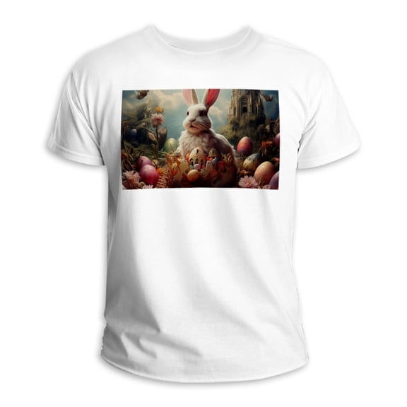 Easter 100% Cotton White T-Shirt Classic Fit Casual Summer Tee for Men and Women - Soft Comfortable Breathable Fabric - Short Sleeve Crew Neck Basic Shirt