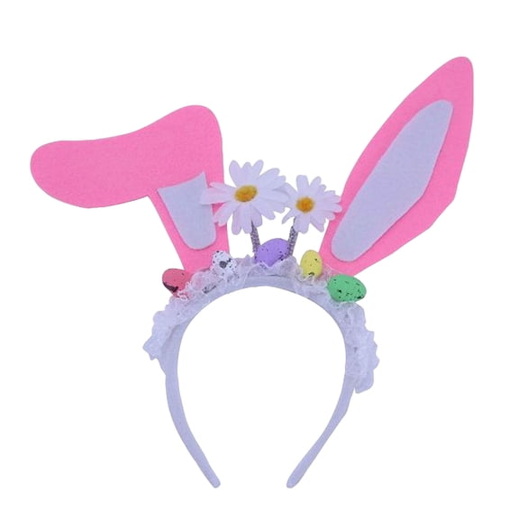 Easter 12.6 Inch Party Costume Bunny Ear Headband, Lace Floral Hair Accessory for Celebration