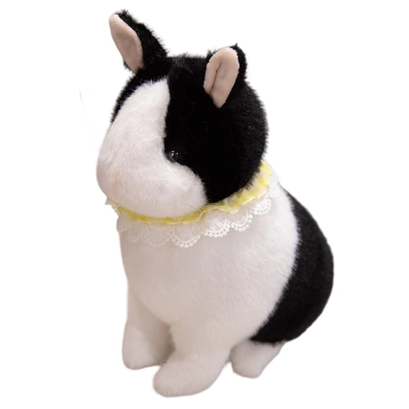 Easter 12 Inch Cat Plush Toy Simulation Realistic Stuffed Animal Doll Black for Home Decoration and Birthday Gifts with Soft PP Cotton Filling for Comfort