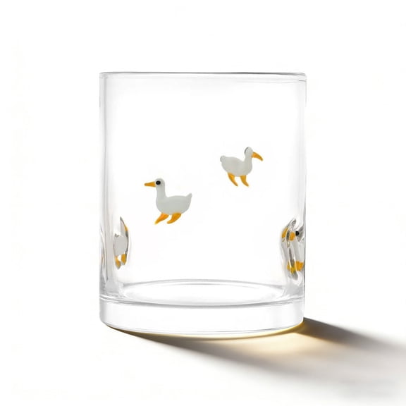 Easter 12-Ounce Glass Cup, Goose-Themed Easter Shaped Drinking Glass for Holiday Table, Spring Party, and Home Use