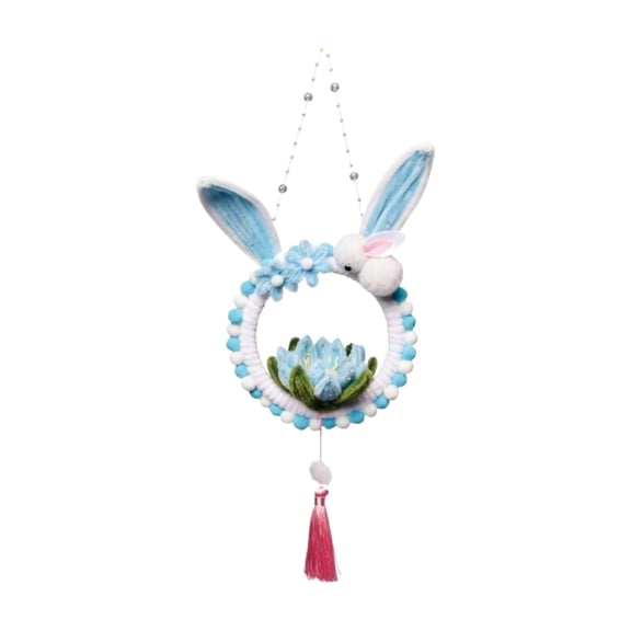 Easter 17.71in DIY Easter Bunny Craft Lantern Kit with LED Light Battery Operated Plastic Hanging Decorations for Kids Spring Party Home Display