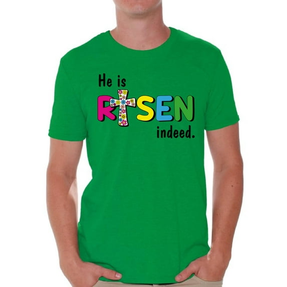 Easter 2021 TShirt for Men He is Risen Indeed Shirt Christian Gifts Jesus Graphic Novelty Tee Celebration