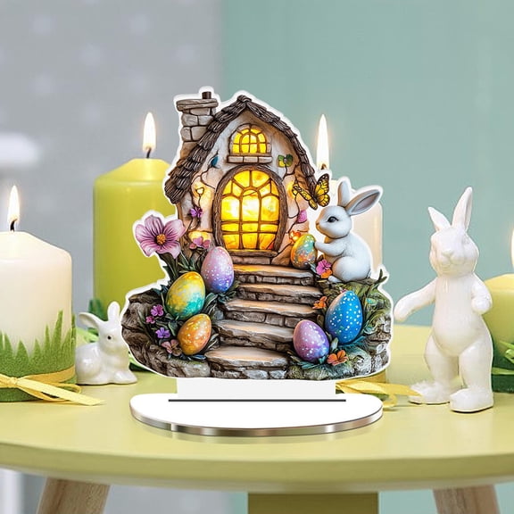 Easter 2D Tabletop Decoration – Visual Spring Ornament for Home, Living Room or Bedroom – Lightweight Holiday Centerpiece for Dining Table or Coffee Table, Reusable Festival Gift Decor