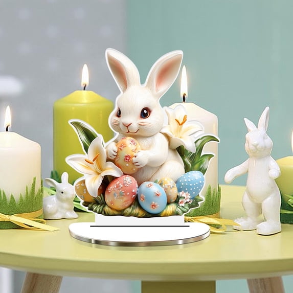 Easter 2D Tabletop Decoration – Visual Spring Ornament for Home, Living Room or Bedroom – Lightweight Holiday Centerpiece for Dining Table, Coffee Table – Reusable Festival Gift Décor