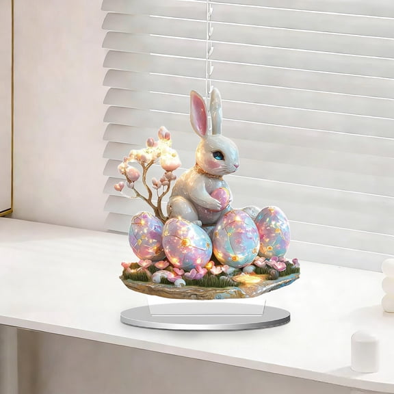 Easter 2D Tabletop Decorations Set, HOME Decor for Living Room & Bedroom, Festive Centerpiece for Dining & Coffee Tables, 1-Piece Visual Ornament