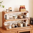thumbnail image 1 of Easter 3-Tier T-Shaped Desktop Storage Shelf Multi-use Organizer Rack for Kitchen Supplies Office Stationery Cup Home Dormitory Countertop Storage Year of the Horse Home Organizer, Khaki, 1 of 8