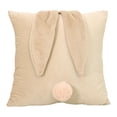 thumbnail image 1 of Easter 3D Bunny Pillow Cover 18x18 Inches, Cute Rabbit Ears and Tail Throw Pillow Case, Soft Decorative Cushion Cover for Sofa and Bedroom, 5 Colors Available, 1 of 2